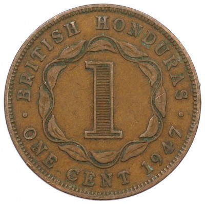 1 цент 1947 года Британский Гондурас