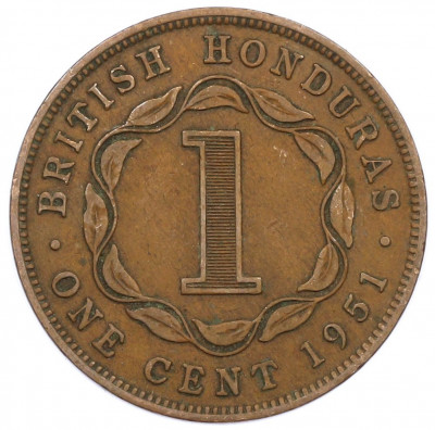 1 цент 1951 года Британский Гондурас