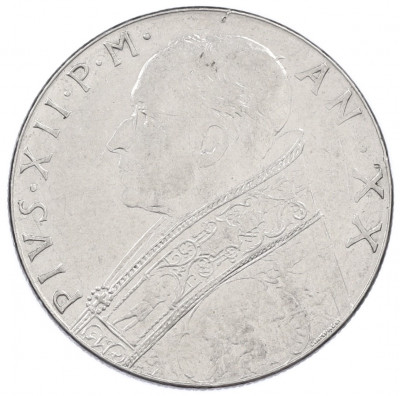 100 лир 1958 года Ватикан