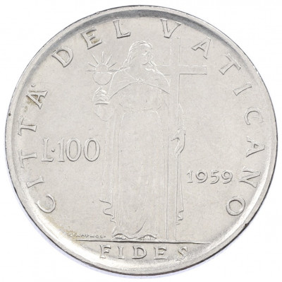 100 лир 1959 года Ватикан