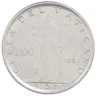 100 лир 1961 года Ватикан