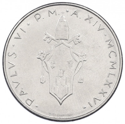 100 лир 1976 года Ватикан