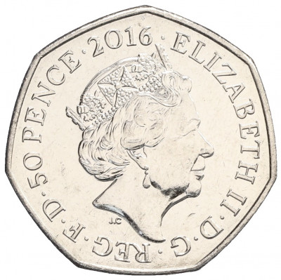 50 пенсов 2016 года Великобритания «150 лет со дня рождения Беатрис Поттер — Клара Кряквуд»