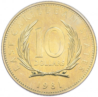10 долларов 1981 года Восточные Карибы «ФАО — Всемирный день продовольствия»