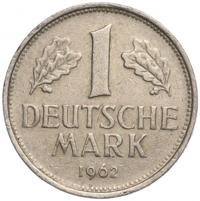 1 марка 1962 года F Западная Германия (ФРГ)