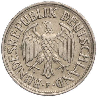 1 марка 1962 года F Западная Германия (ФРГ)