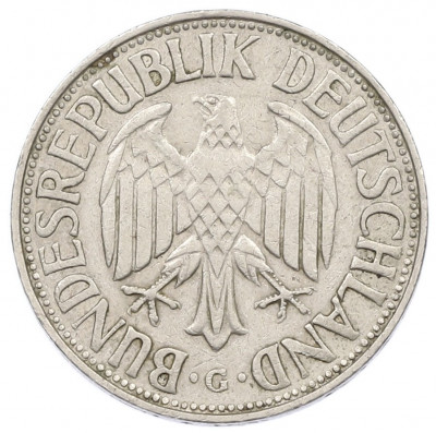 1 марка 1963 года G Западная Германия (ФРГ)