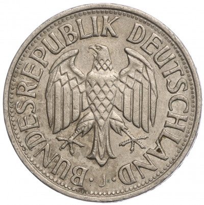 1 марка 1969 года J Западная Германия (ФРГ)