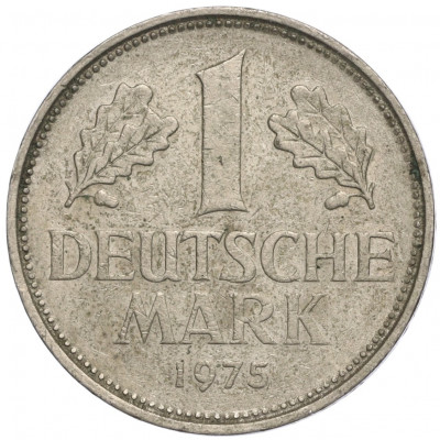 1 марка 1975 года F Западная Германия (ФРГ)