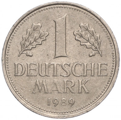 1 марка 1989 года G Западная Германия (ФРГ)