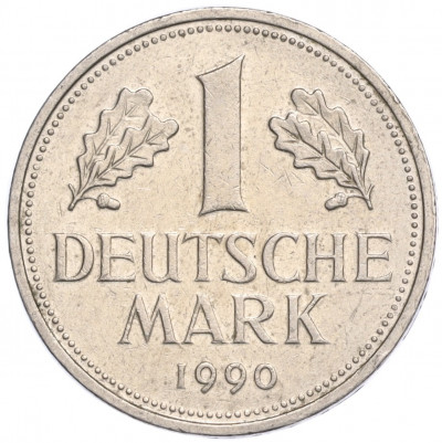 1 марка 1990 года A Западная Германия (ФРГ)