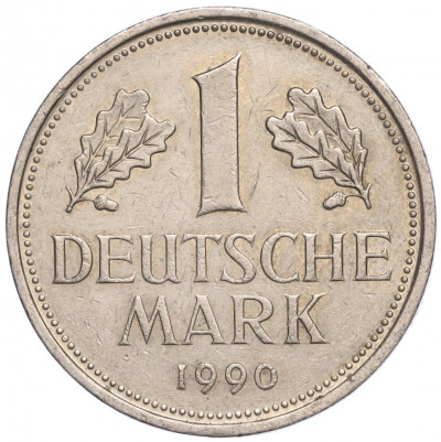 1 марка 1990 года D Западная Германия (ФРГ)