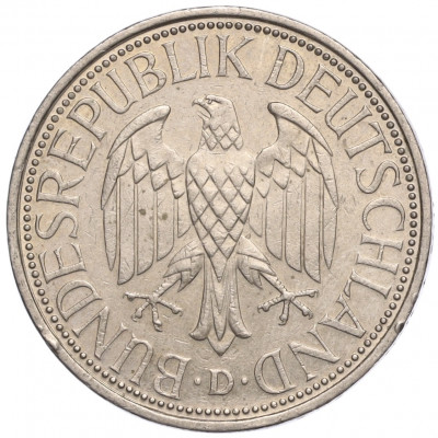 1 марка 1990 года D Западная Германия (ФРГ)