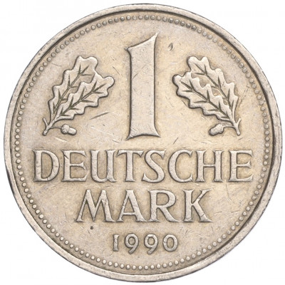 1 марка 1990 года G Западная Германия (ФРГ)