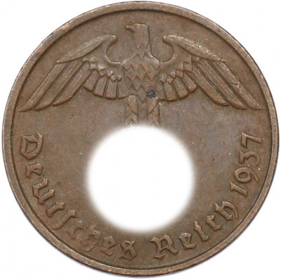 2 рейхспфеннига 1937 года D Германия