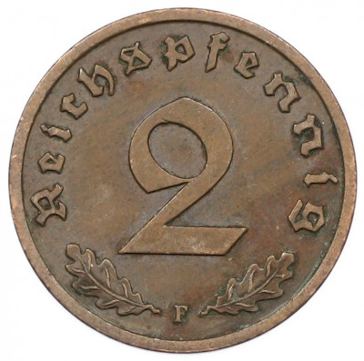 2 рейхспфеннига 1937 года F Германия