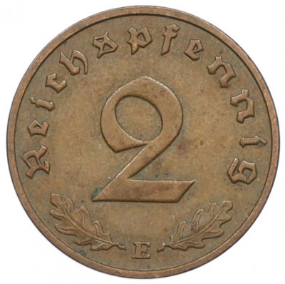 2 рейхспфеннига 1938 года E Германия