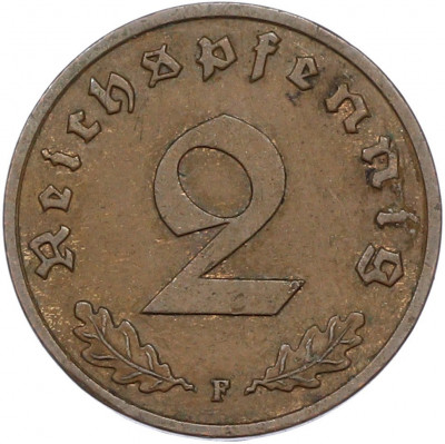 2 рейхспфеннига 1938 года F Германия