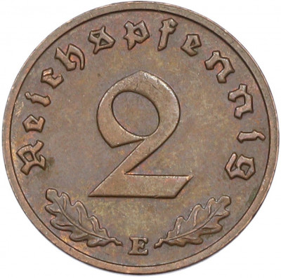 2 рейхспфеннига 1939 года E Германия