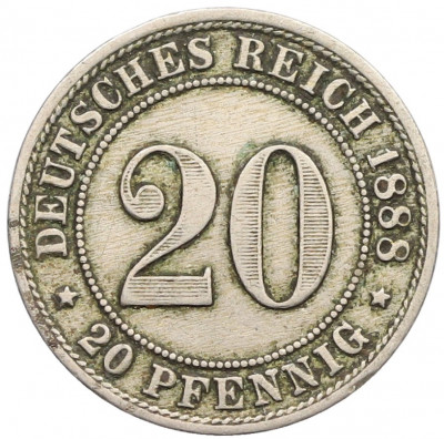 20 пфеннигов 1888 года F Германия
