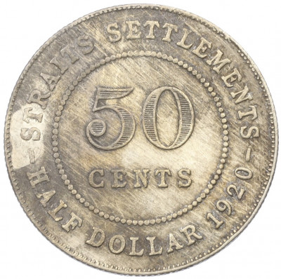 50 центов 1920 года Стрейтс Сетлментс