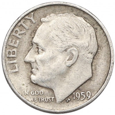 1 дайм (10 центов) 1959 года D США