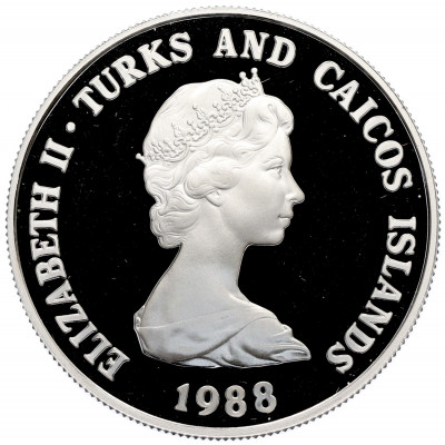 1 крона 1988 года Теркс и Кайкос «25 лет Фонду дикой природы»