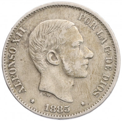 50 сентимо 1885 года Испанские Филиппины