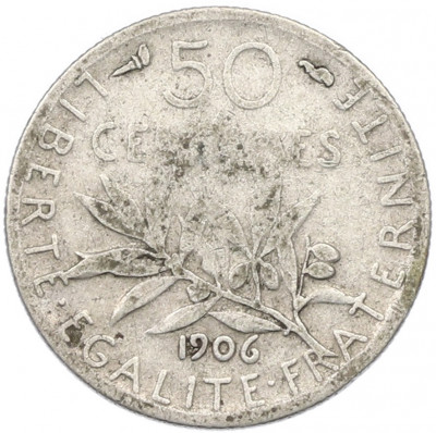 50 сантимов 1906 года Франция