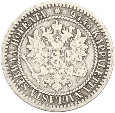 1 марка 1865 года Русская Финляндия