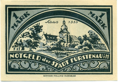 1 марка 1921 года Германия — Фюрстенау (Нотгельд)