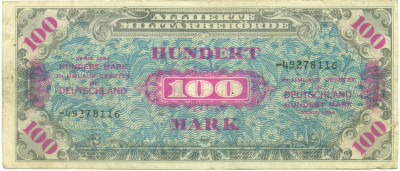 100 марок 1944 года Германия (Выпуск Союзного коммандования)