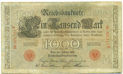 1000 марок 1908 года Германия
