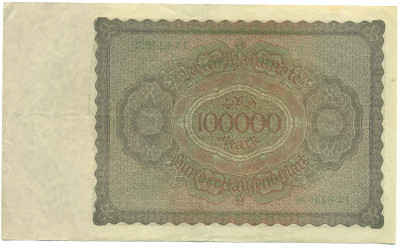 100000 марок 1923 года Германия