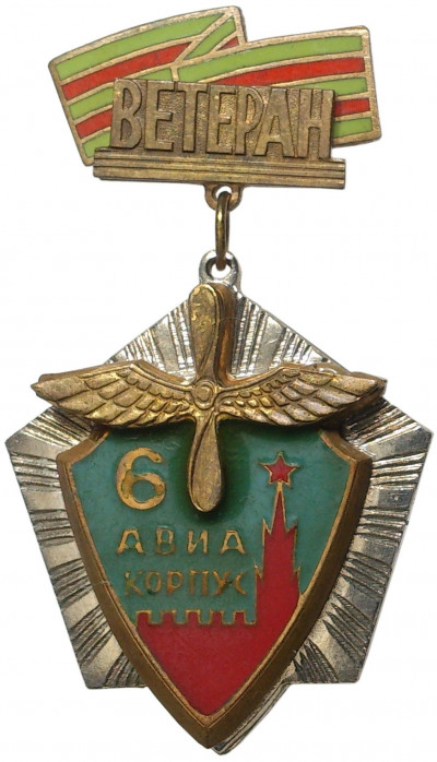 Знак «Ветеран 6 авиакорпуса»