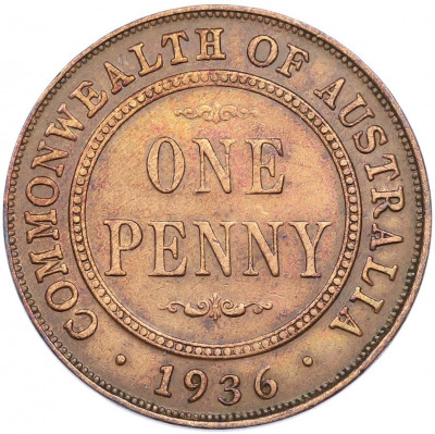 1 пенни 1936 года Австралия
