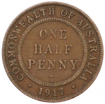 1/2 пенни 1917 года Австралия