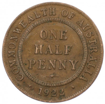1/2 пенни 1922 года Австралия