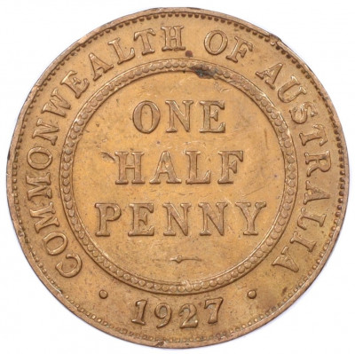 1/2 пенни 1927 года Австралия