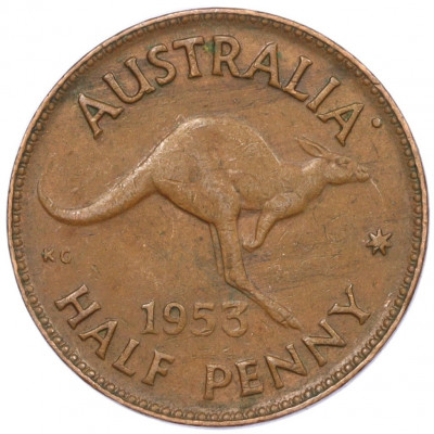 1/2 пенни 1953 года Австралия