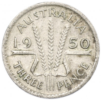 3 пенса 1950 года Австралия