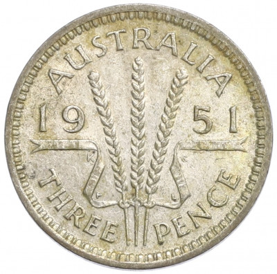 3 пенса 1951 года PL Австралия