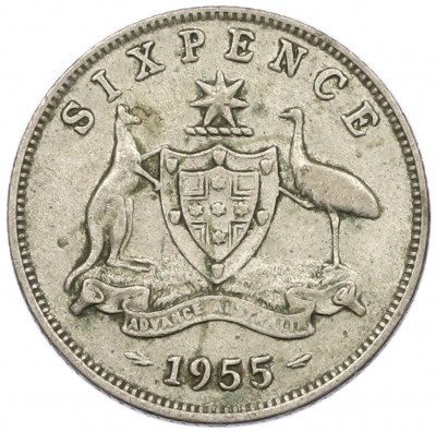 6 пенсов 1955 года Австралия