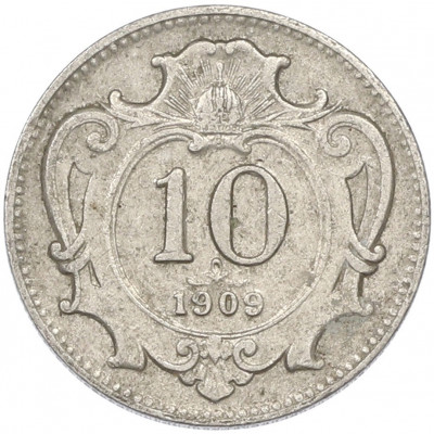 10 геллеров 1909 года Австрия