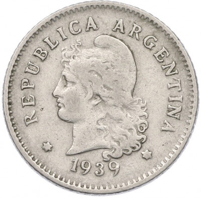 10 сентаво 1939 года Аргентина