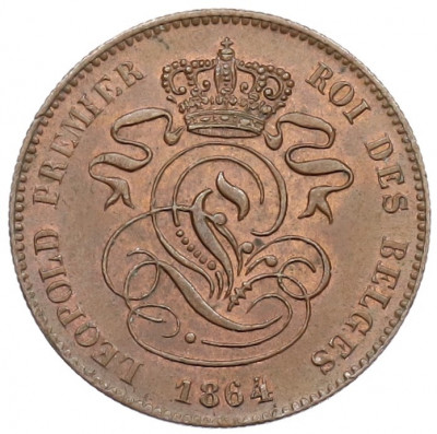 2 сантима 1909 года Бельгия — надпись на французском (DES BELGES)