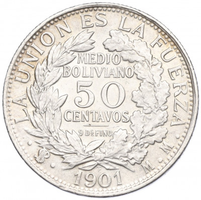 50 сентаво 1901 года Боливия