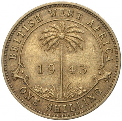 1 шиллинг 1943 года Британская Западная Африка