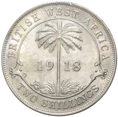 2 шиллинга 1918 года Н Британская Западная Африка