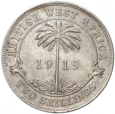 2 шиллинга 1919 года Британская Западная Африка